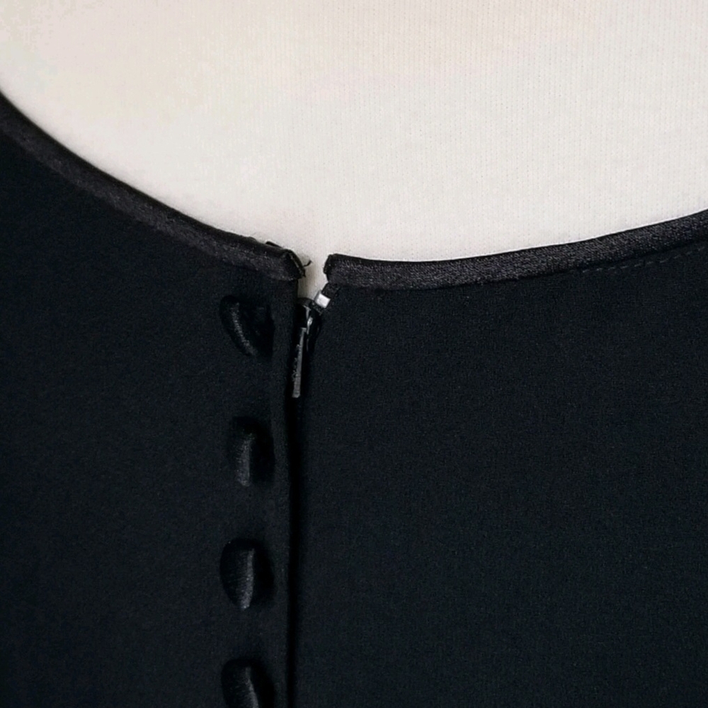Donna Morgan Black Sleeveless Dress SZ 8 Knee Length Beaded Cocktail Party LBD - Picture 9 of 12